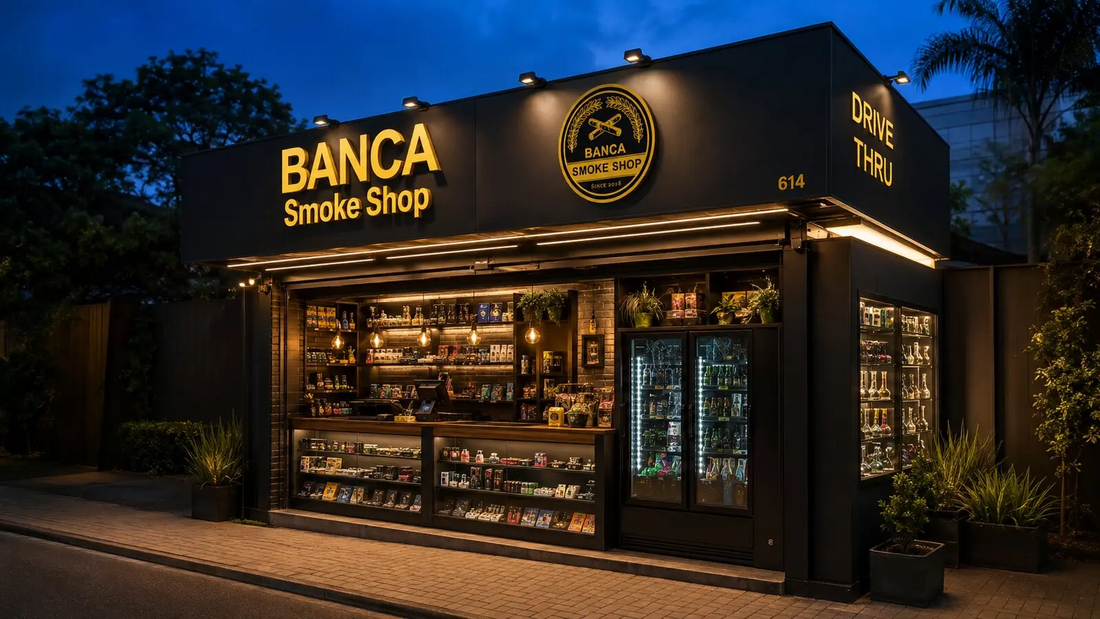Representação conceitual da Banca Smoke Shop em Moema